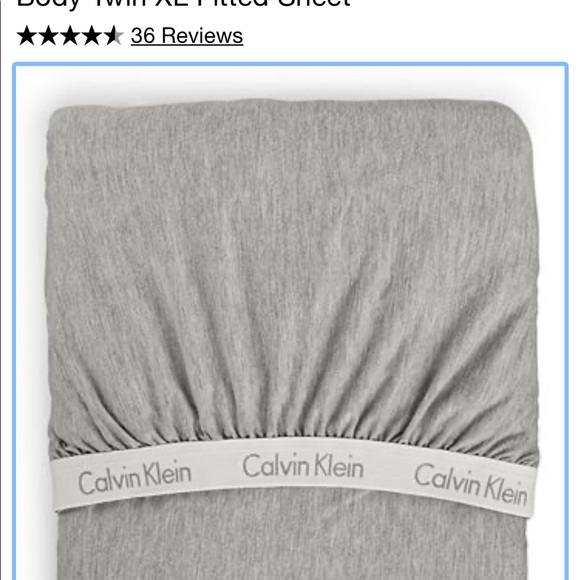 Calvin Klein Twin XL dark grey fitted sheet - Picture 4 of 5